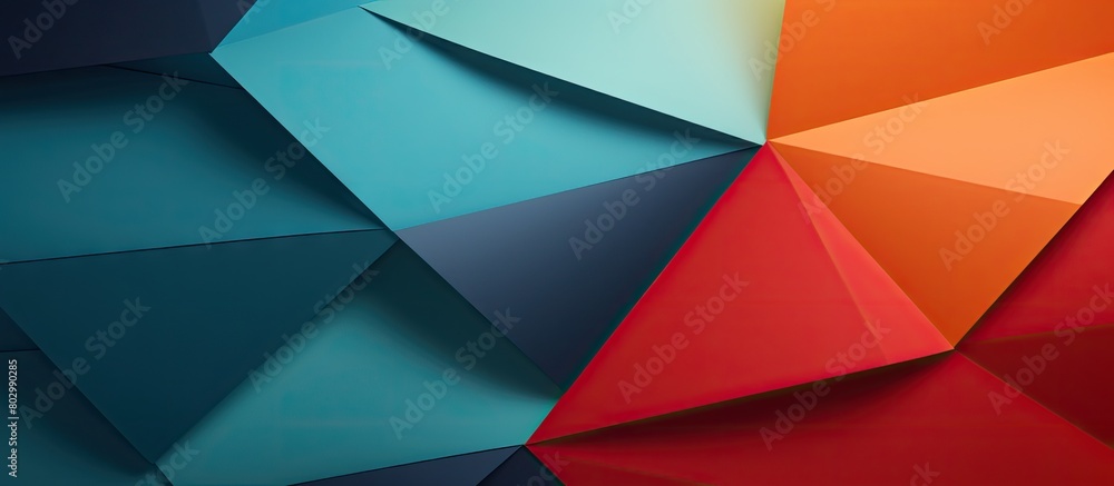 Poster a creative design wallpaper depicting an abstract geometric background with vibrant color paper crea