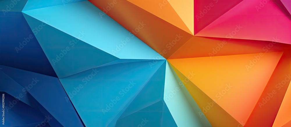 Aufkleber a creative design wallpaper depicting an abstract geometric background with vibrant color paper crea
