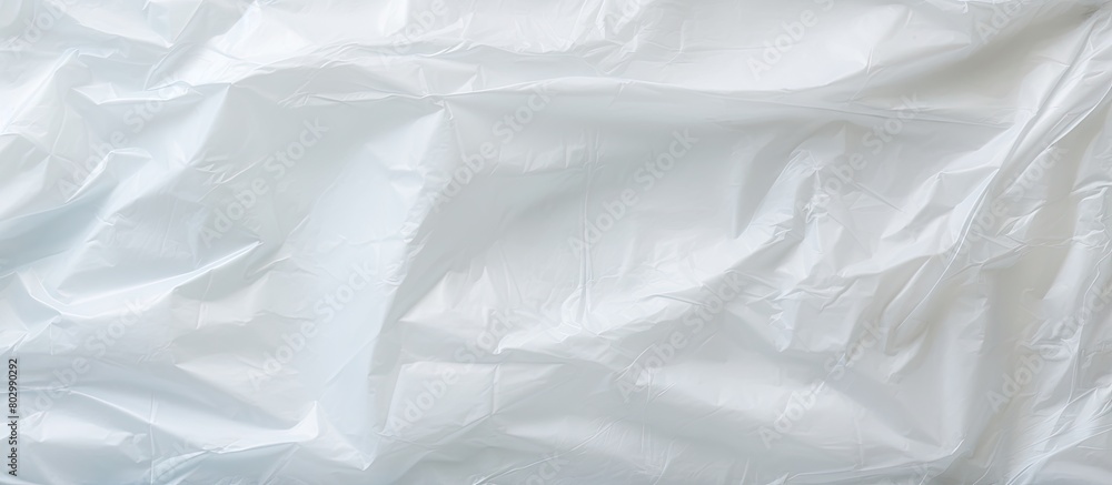 Poster A copy space image with an abstract background pattern texture made from plastic bags emphasizing the concept of avoiding plastic bags to save the world and protect the earth
