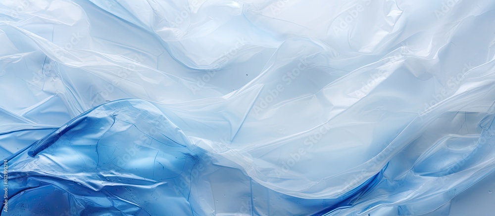 Poster A copy space image with an abstract background pattern texture made from plastic bags emphasizing the concept of avoiding plastic bags to save the world and protect the earth