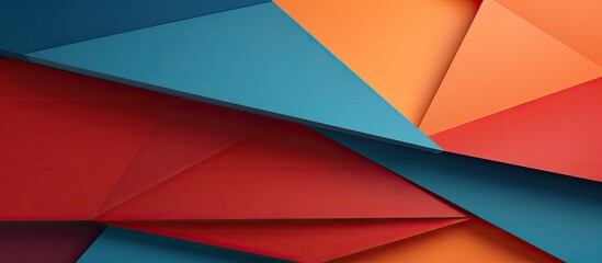A creative design wallpaper depicting an abstract geometric background with vibrant color paper...