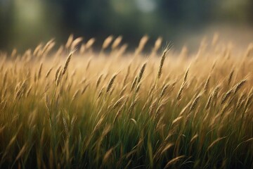 Obraz premium wheat field at sunset