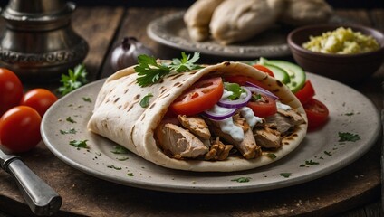 A plate of chicken gyro