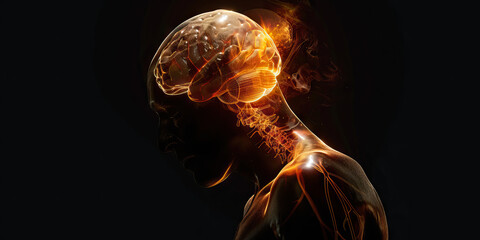 Neuro-Behçet's Disease: The Brain Inflammation and Neurological Symptoms - Picture a person with a highlighted brain showing effects of Behçet's disease, experiencing brain inflammation
