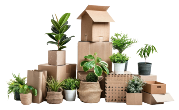 PNG Move to new house cardboard carton plant