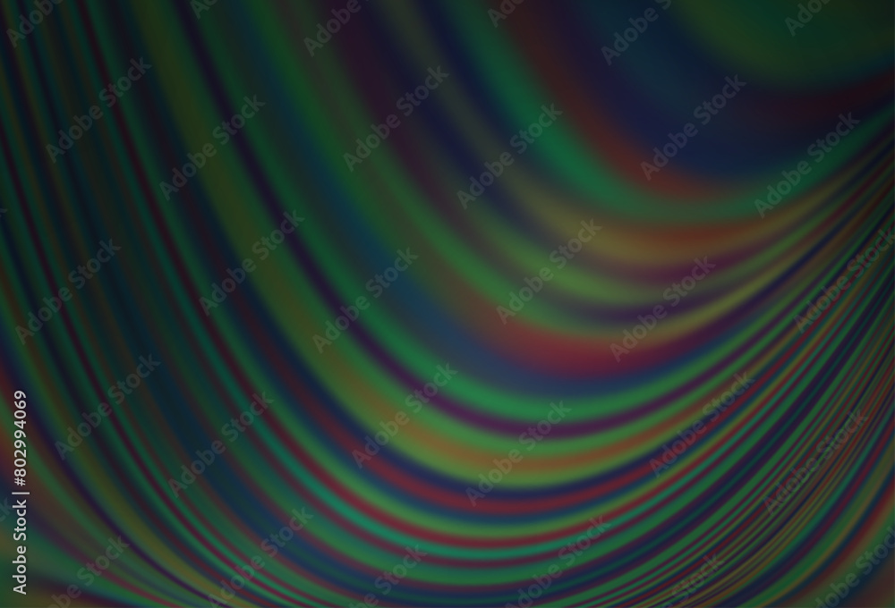 Poster dark green vector pattern with curved circles.