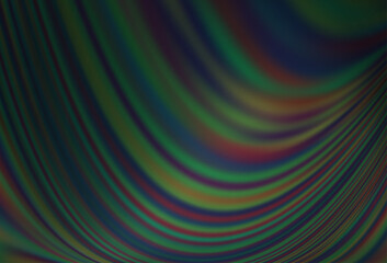 Fototapeta premium Dark Green vector pattern with curved circles.