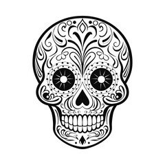Skull head coloring book vector