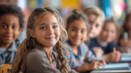 A hopeful portrayal of educational equality, showing students from all backgrounds receiving quality education and equitable resources to support their academic success.