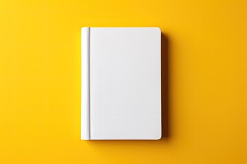 Minimalist White Notebook Against Yellow Background
