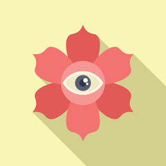 Lotus spiritual practice icon flat vector. Healthy meditation. Relax spiritual