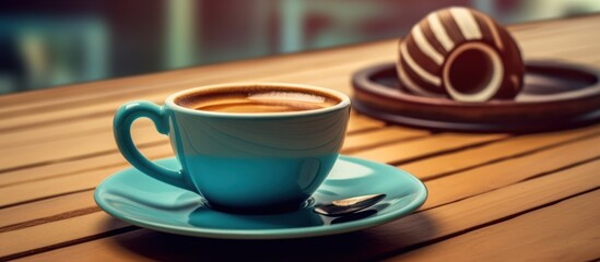 cup and camera on the table