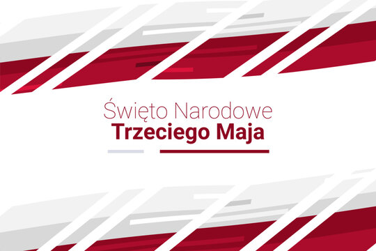 Translation: Third May National Day. Happy National Day of Poland vector illustration. Suitable for greeting card, poster and banner.
