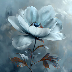 Delicate Floral Illustration - A Soothing Grey Background