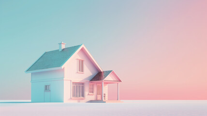 Fototapeta premium single house on the soft background