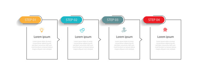 4 step template infographic vector element