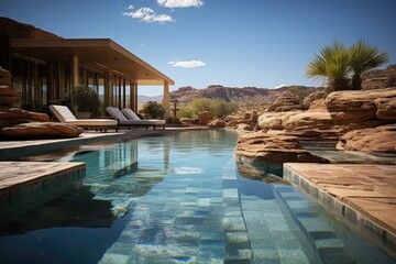 Swimming pool in home desert