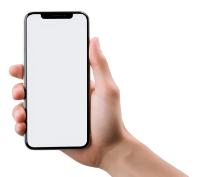 PNG Holding phone hand white background
