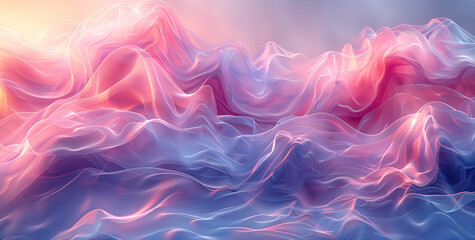 Fototapeta premium an abstract background with wavy, flowing shapes in blue, pink, and white colors in the style of flowing shapes.