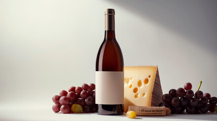 Fototapeta premium wine and old cheese