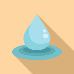 Fototapeta premium Water drop meditation icon flat vector. Nature harmony. Wave concept