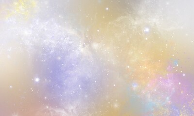 colorful abstract pastel stars and cloud galaxy patterned background, purple  gradient background