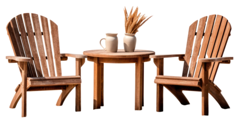 PNG  Wooden Table with Two Chairs chair table wood