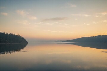 Fototapeta premium sunrise over the lake