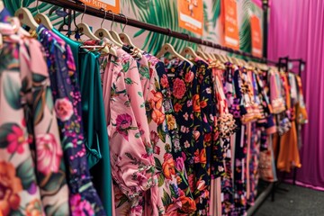 Floral-Themed Fashion Pop-Up Shop with Vibrant Displays and Exclusive Offers