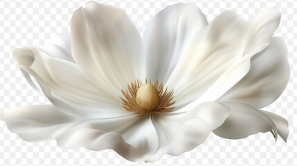 Fototapeta premium white flower isolated on transparent background cutout