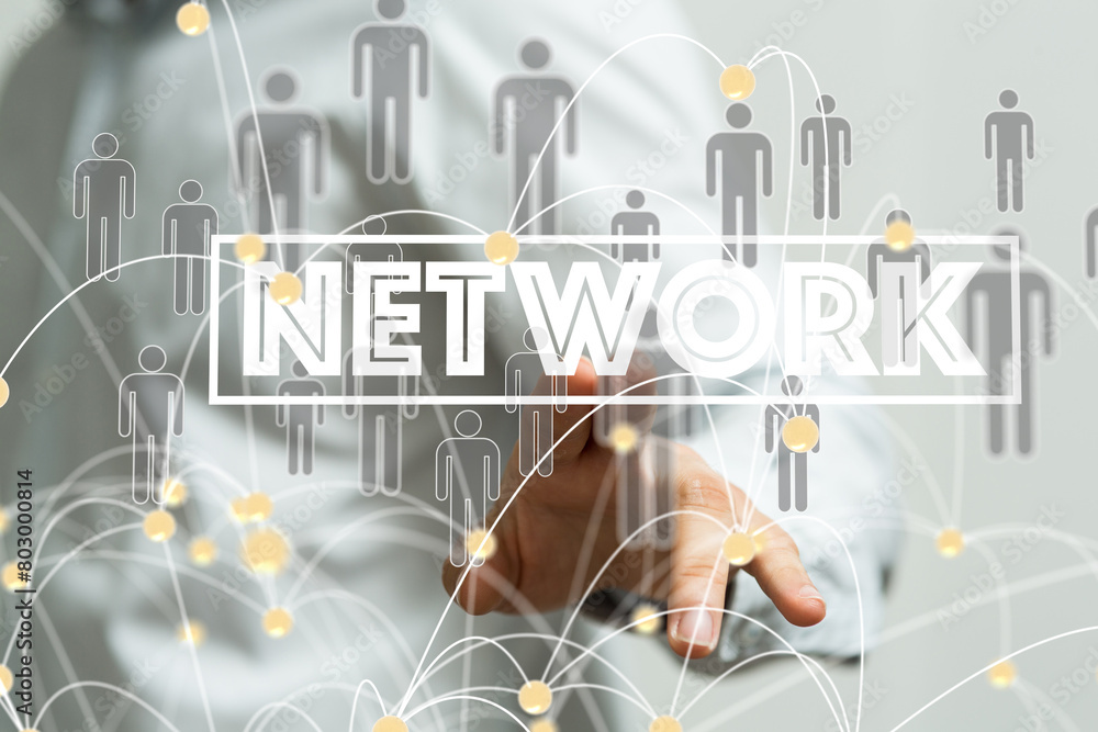 Poster conference digital network and data concept 3d