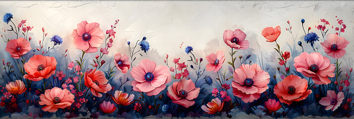 Whimsical Wildflower Bouquet for Frame or Banner Design Inspiration
