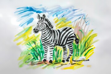 a zebra pencil drawing for children