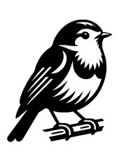 Robin bird SVG, Bird SVG, American bird SVG, Bird PNG, Robin Silhouette, Robin Clipart, Robin Cricut, Robin Art Print, Branch SVG