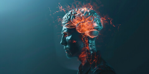 Alcohol-related Brain Damage: The Cognitive Impairment and Ataxia - Visualize a person with highlighted brain showing effects of alcohol, experiencing cognitive impairment and ataxia