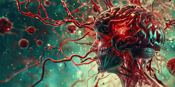 Cerebral Arteriovenous Malformation (AVM): The Brain Bleed and Seizures - Picture a person with highlighted brain showing AVM, experiencing brain bleeding and seizures