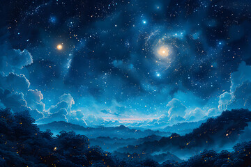 Fototapeta premium Stellar Canvas: Whispers of Celestial Magic