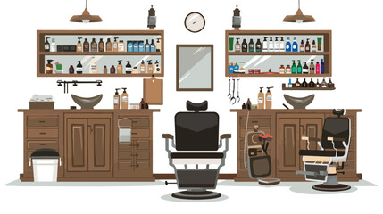 Barber shop design over white background. Vector.