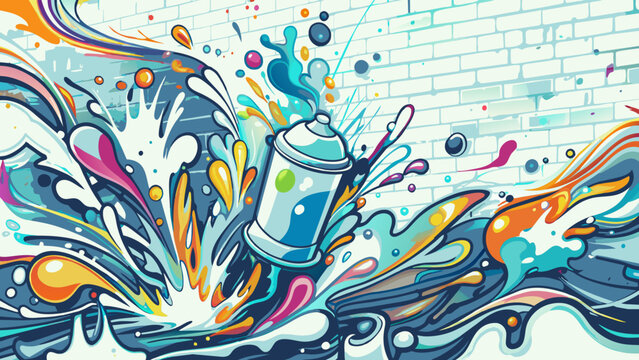 Explosion of Colors: Graffiti Spray Can Unleashing Vibrant Artwork