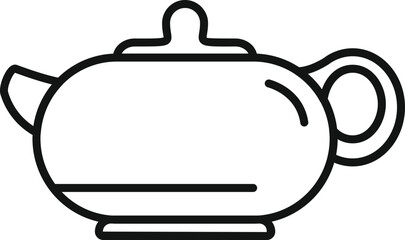 Chinese tea pot icon outline vector. Traditional china tea. Asian kettle