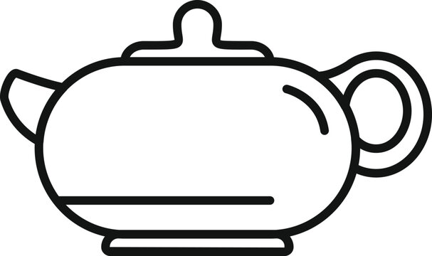recommend clip art: Chinese tea pot icon outline vector. Traditional china tea. Asian kettle