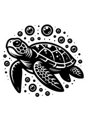 Sea Turtle SVG, Turtle SVG, Turtle PNG, Ocean Turtle, Turtle Silhouette, Bubbles SVG, Swimming turtle, Turtle Clipart, Turtle Cricut