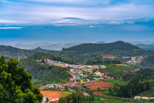 beautiful Images of ooty in tamilnadu view of Nilgiri mountain village in Tamil Nadu, India