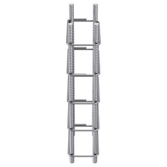 Reinforced Steel 3D Column Pillar with Transparent Background