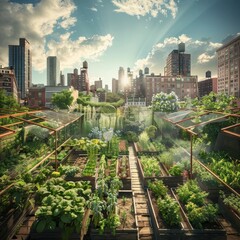 Urban Agriculture Flourishing in City Spaces - Rooftop Farms,Community Gardens,and Vertical Greenery Promoting Sustainability and Local Food