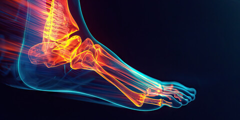 Tibia Fracture: The Shin Pain and Deformity - Picture a person with a highlighted tibia bone, experiencing sharp shin pain and visible deformity - obrazy, fototapety, plakaty
