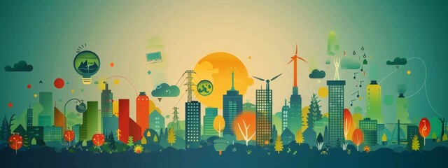 Infographics explaining the concept of energy conservation.