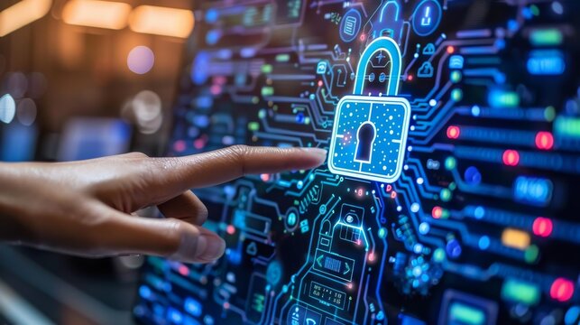 Integrate secure transactions and password authorization in laptop environments, using cyber security measures and encryption technology for comprehensive safeguarding.