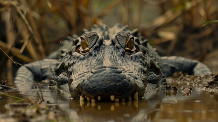 Fototapeta premium Alligator in a swamp