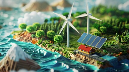 Infographics explaining the concept of renewable energy sources.